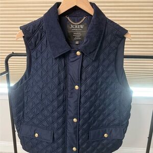 J Crew Navy Quilted Vest